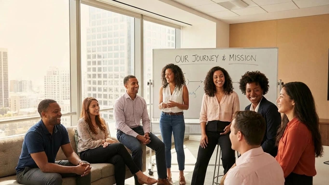 Team collaborating on technology solutions